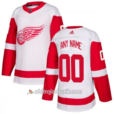 Män Ishockey Detroit Red Wings Tröja med eget tryck Adidas 2017-2018 Vit Authentic